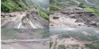 ब्रौनी खड्ड में भूस्खलन से हाईवे बंद