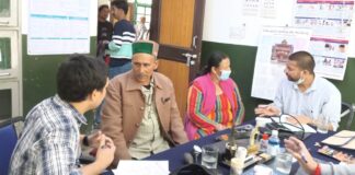जिला की ग्राम पंचायत सुंगरा व निचार के 300 लोगों ने करवाई निःशुल्क स्वास्थ्य जांच