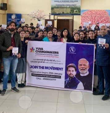 शिमला नर्सिंग कॉलेज ने युवा चेंजमेकर्स युवाओं के लिए फेलोशिप कार्यकम की अनोखी पहल।
